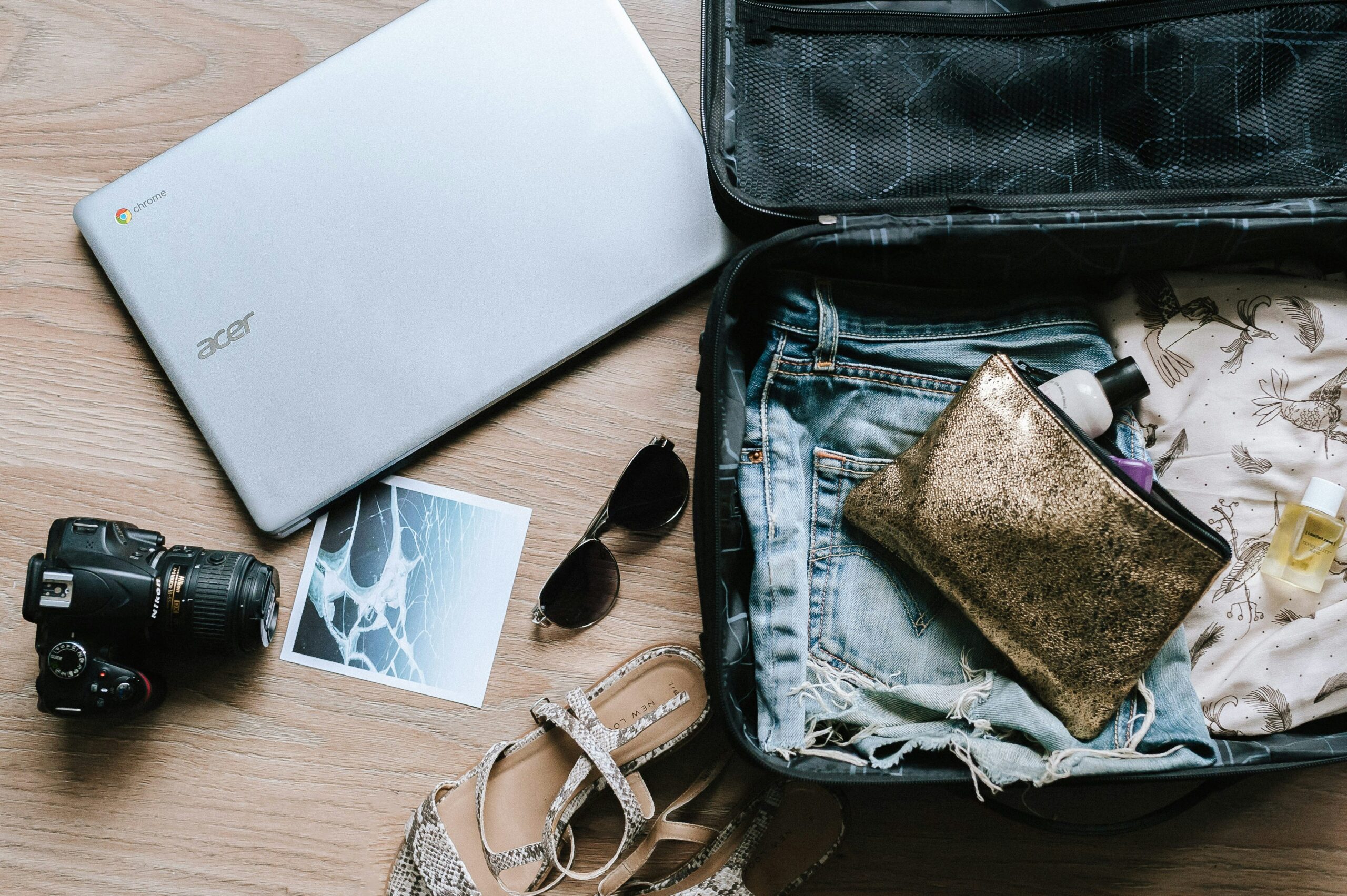 Open suitcase